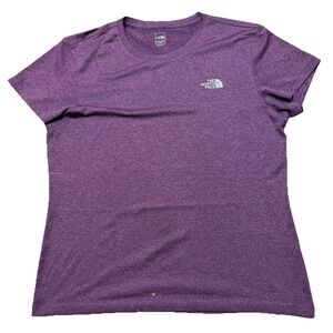The North Face Women's L Purple Heather Short Sleeve Logo Shirt Activewear Hike